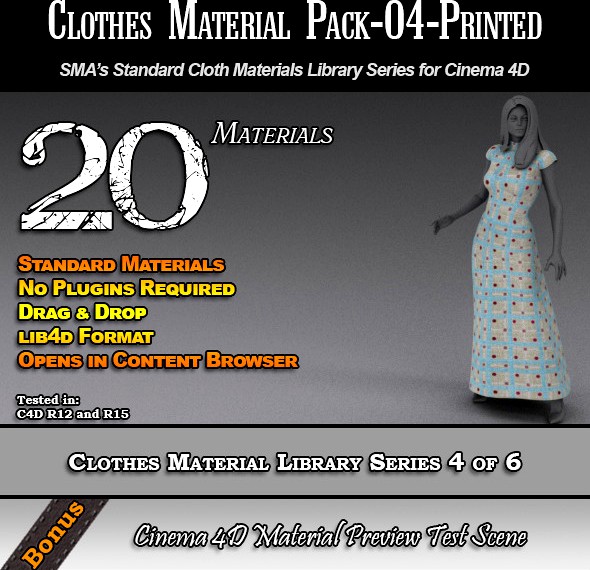 Standard Clothes Material Pack-04-Printed for C4D