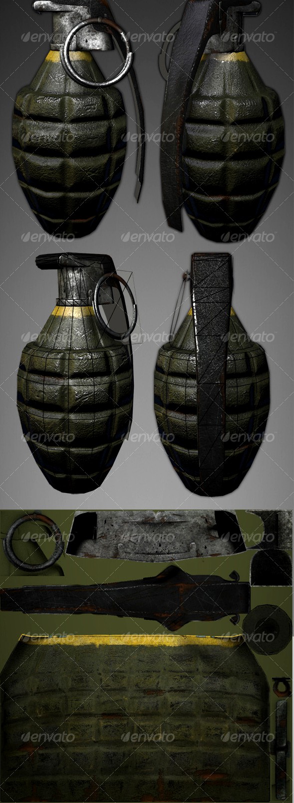 Lowpoly Pineapple Grenade