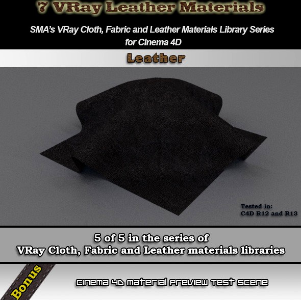 7 Vray Leather Material Pack for Cinema 4D