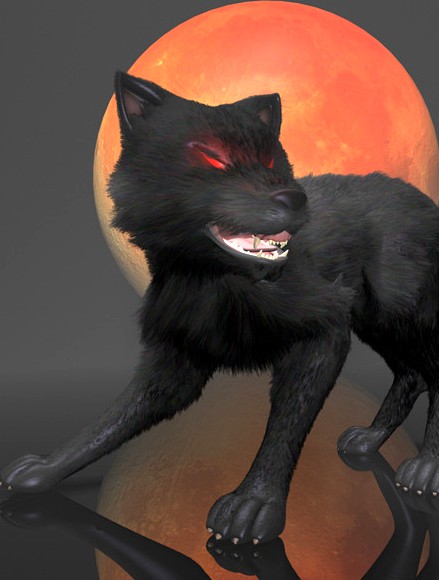 Dark Wolf Rigged