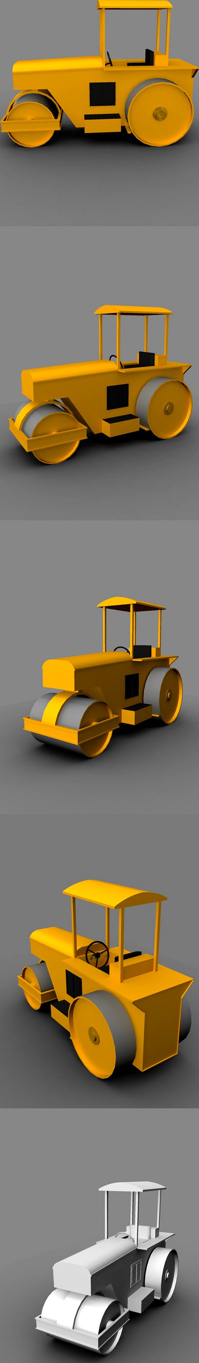 Low Poly Road Roller