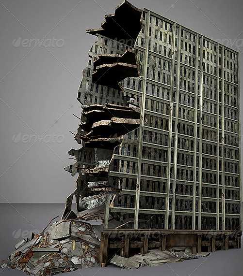 3D Destroyed building