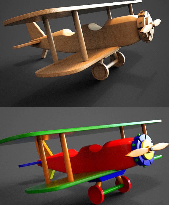 Wooden Biplane Toy