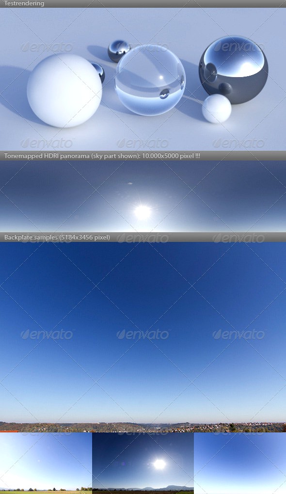 HDRI spherical sky panorama -1232- sun blue sky