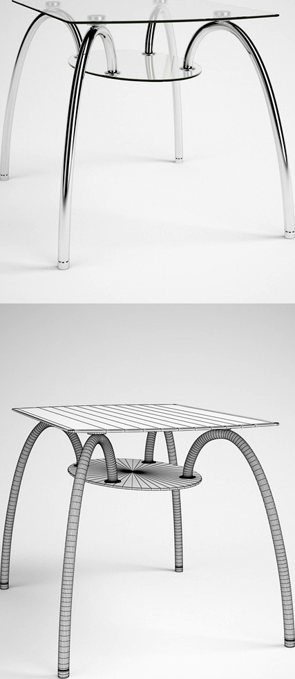 CGAxis Glass &amp; Chrome Table 06