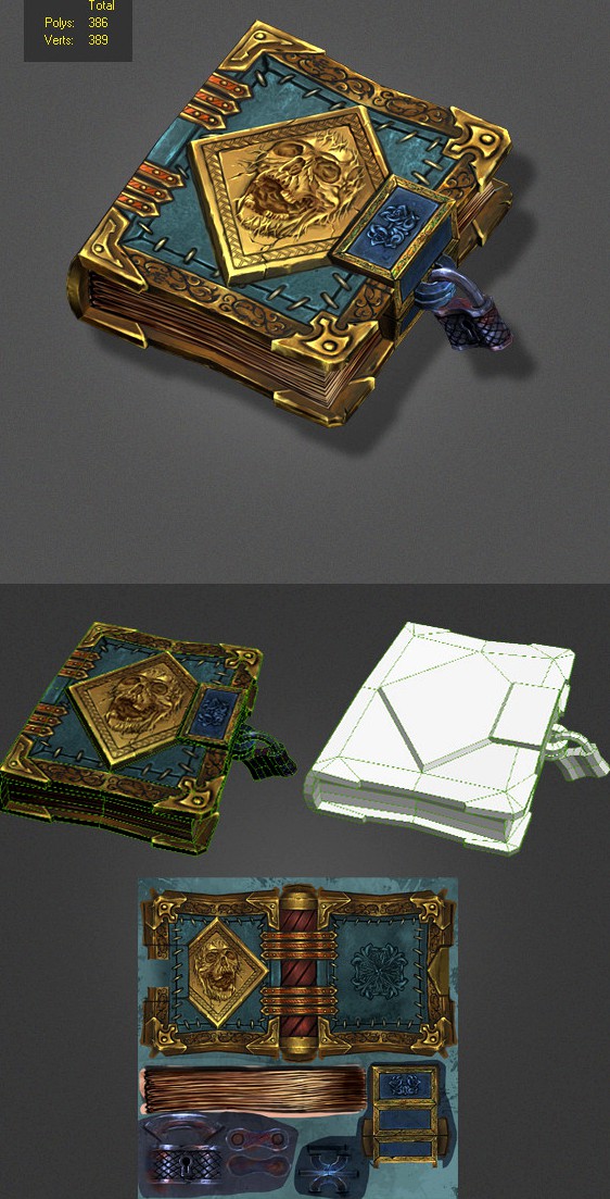 low poly magic book