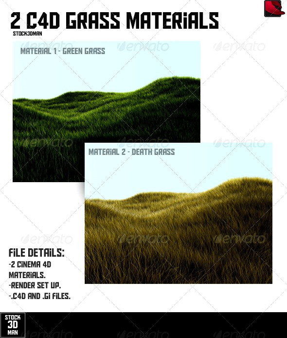 2 Cinema 4D Grass Materials