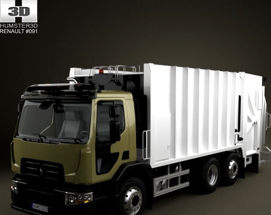 Renault D Wide Rolloffcon Garbage Truck 2013