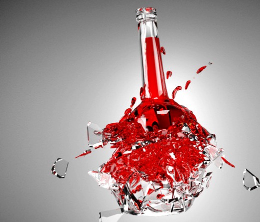 Exploding Bottle with Material