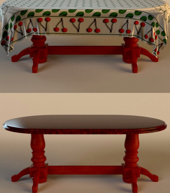 table with cloth