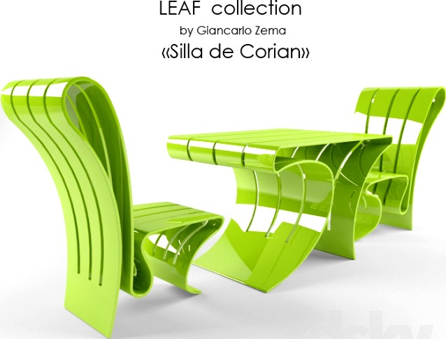 furniture set LEAF COLLECTION by Giancarlo Zema (Silla de Corian)