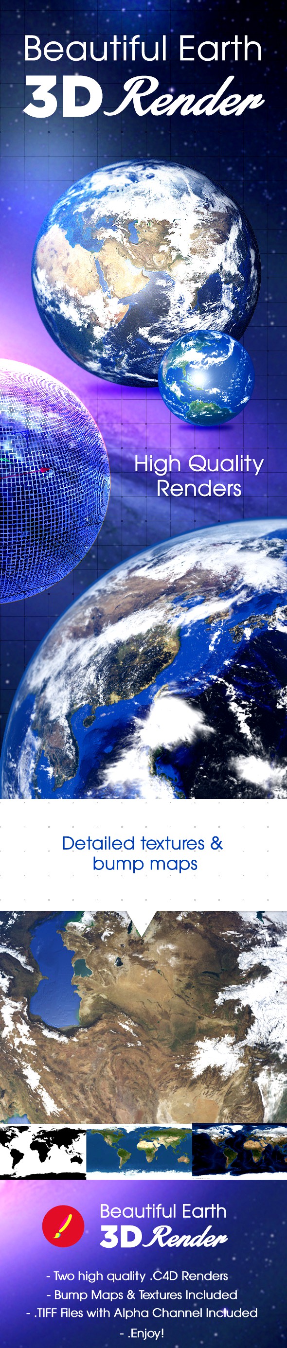 Beautiful Earth 3D Renders