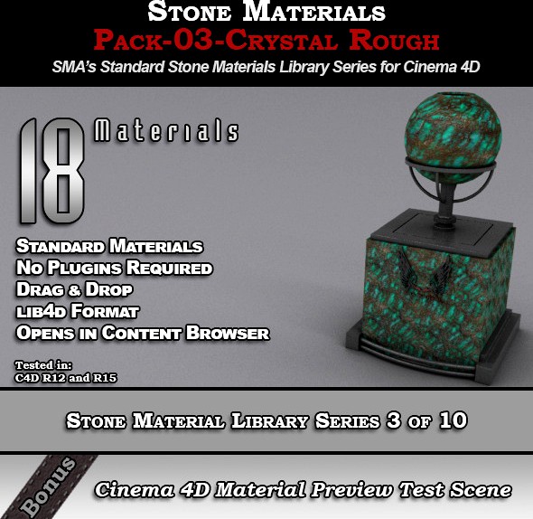 Standard Stone Material Pack-03-Crystal_Rough[C4D]