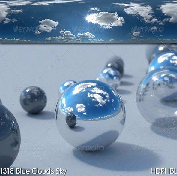 HDRI IBL 1318 Blue Clouds Sky