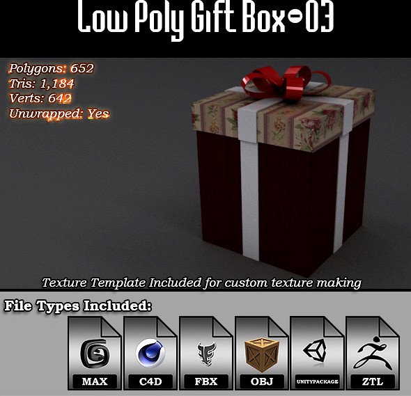 Low Poly Gift Box - 03
