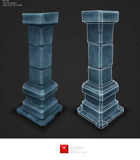 Low Poly Dungeon Pillar