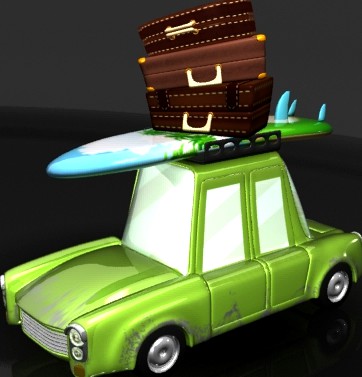 Travel Cartoon Car