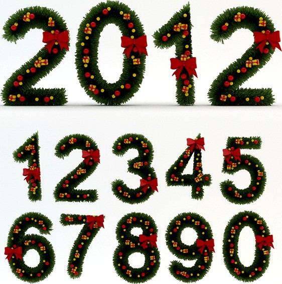 Stylized Christmas Numbers 02
