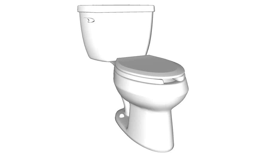 K-3505 Wellworth(R) Classic Classic two-piece elongated 1.6 gpf toilet with Pressure Lite(R) flush technology and left-hand trip lever, less seat