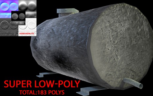 Low-Poly Water Tank/Container