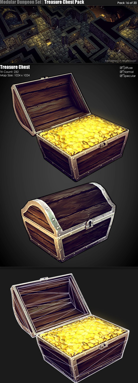Modular Dungeon Set|Treasure Chest Pack (16 of 20)