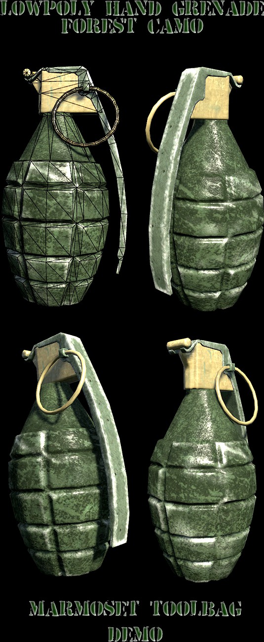 Lowpoly hand grenade