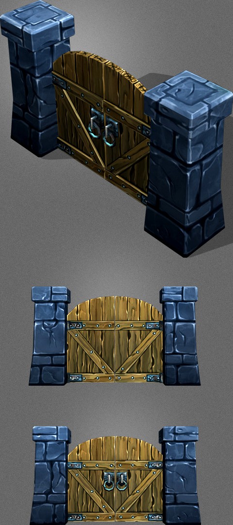 Low Poly wood Door_1