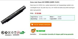 Accu Asus A41-X550A