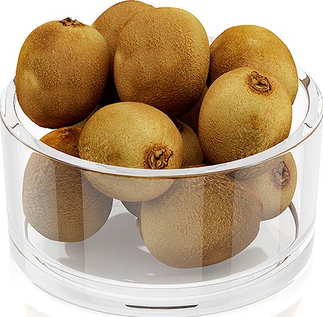 Kiwi fruits in glass bowl