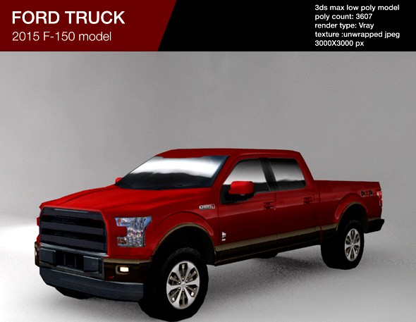 FORD F150 2015 low poly truck