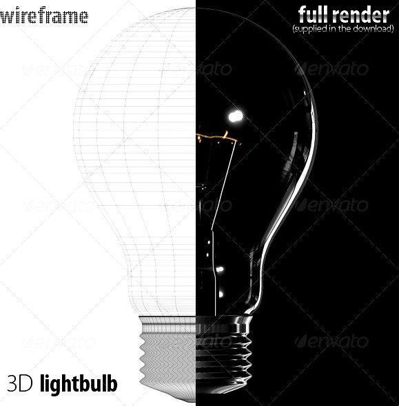 3D classic lightbulb