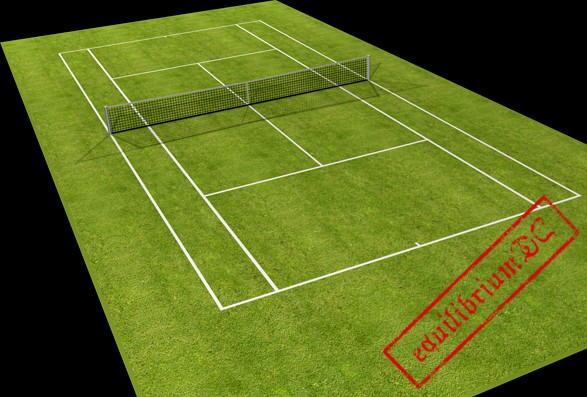 [Tennis series] Low-poly tennis court