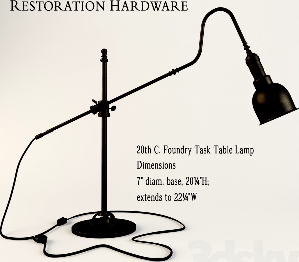 20th c. Foundry Task Table Lamp