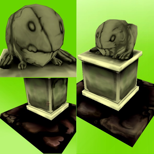 Low Poly Frog Statue