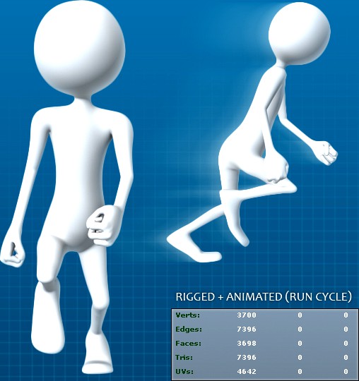 Animated Basic Stick-Man Character