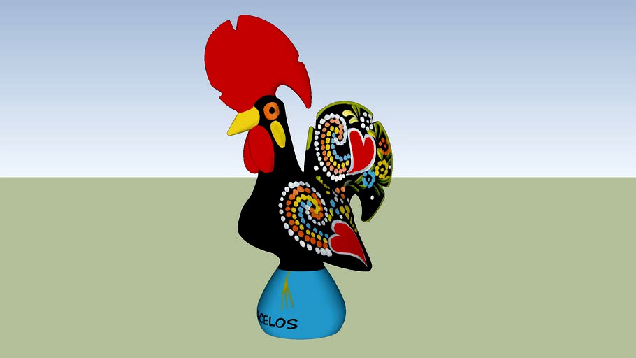Galo de Barcelos_lowpoly