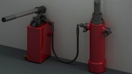 Hydraulic set-tank with handgrip and cylinder