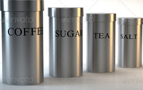 Brushed Steel Canister - Tea, Coffee, Salt, Sugar