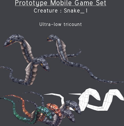 Prototype Mobile Game Set - Creature : Snake_1