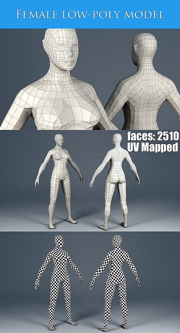 Low poly base mesh female