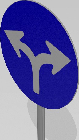 Turn left or right sign