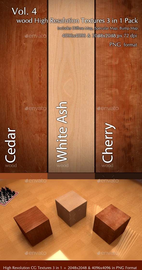 Wood CG Textures High Resulution 3 in 1 Vol.4