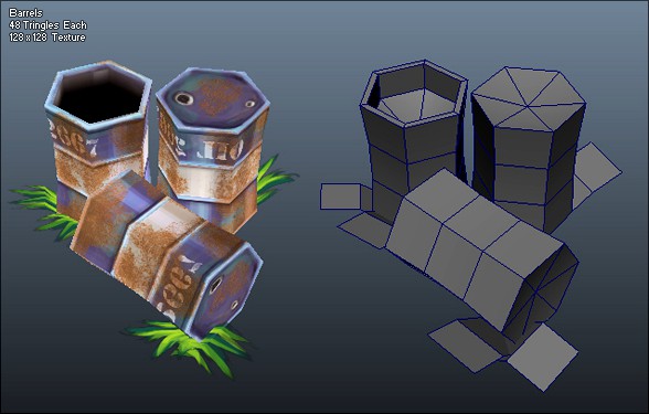 Low Poly Barrels