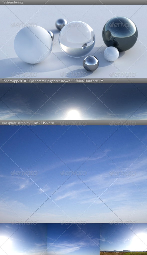 HDRI spherical sky panorama -1532- blue sun sky