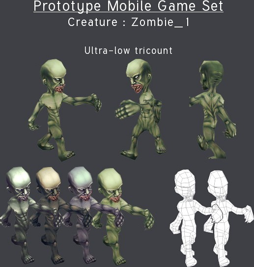 Prototype Mobile Game Set - Creature : Zombie_1