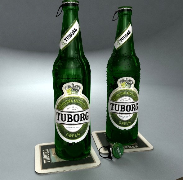 Tuborg Green Beer Bottle
