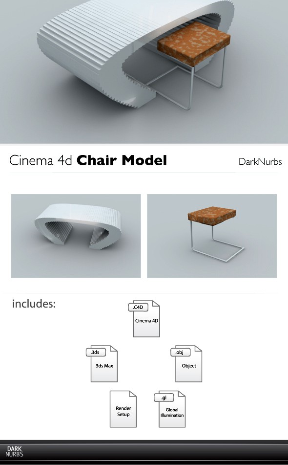 Cinema 4d Unique Style Table and Chair