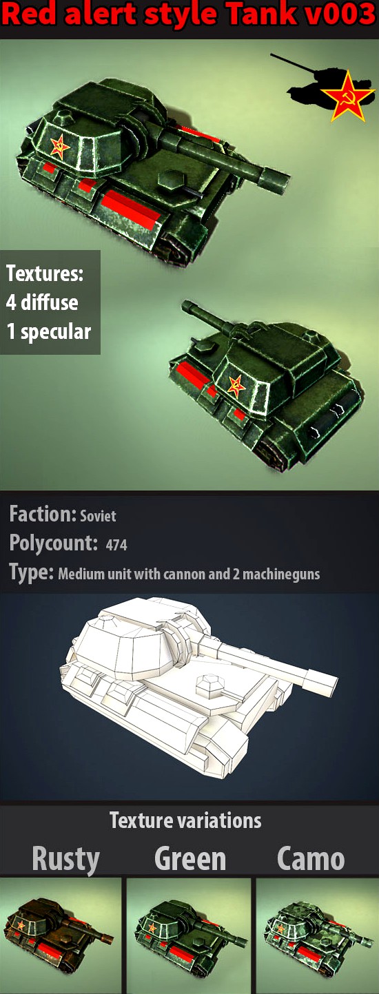 Red alert soviet style tank v003