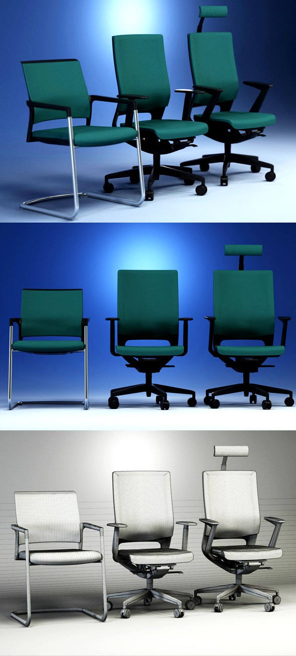 Quality 3dmodel of modern chairs Mera. Kloeber