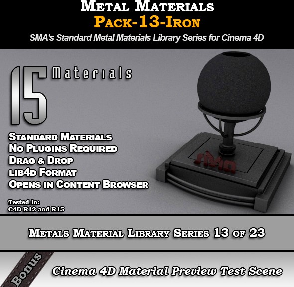 Metals Material Pack-13-Iron for Cinema 4D